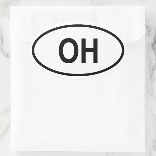 Ohio "OH" Ovale Sticker (Tas)