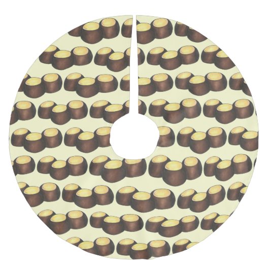 Ohio OH Peanut Butter Buckeye Eye Nut Snoep Kerstboom Rok (Voorkant)