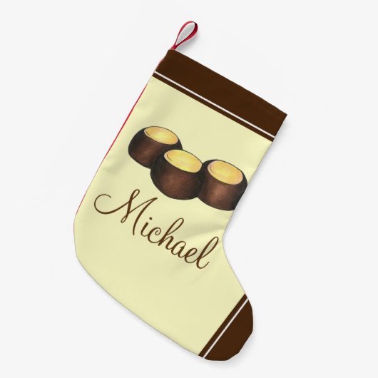 Ohio OH Peanut Butter Buckeye Eye Nut Snoep Kleine Kerstsok (Voorkant (Hangend))