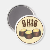 Ohio OH Peanut Butter Buckeye Eye Nut Snoep Magneet (Voorkant / Achterkant)