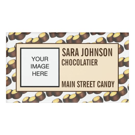 Ohio OH Peanut Butter Buckeye Eye Nut Snoep Naambadge (Voorkant)