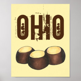 Ohio OH Peanut Butter Buckeye Eye Nut Snoep Poster