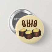 Ohio OH Peanut Butter Buckeye Eye Nut Snoep Ronde Button 5,7 Cm (Voorkant /achterkant)
