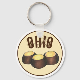 Ohio OH Peanut Butter Buckeye Eye Nut Snoep Sleutelhanger