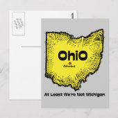 Ohio OH States Motto ~ We zijn tenminste niet Mich Briefkaart (Voorkant / Achterkant)