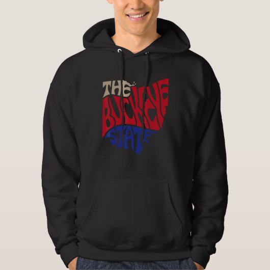 Ohio Oh Us State Shape Motto Hoodie (Voorkant)