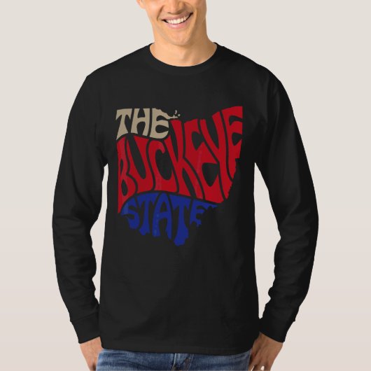 Ohio Oh Us State Shape Motto T-shirt (Voorkant)