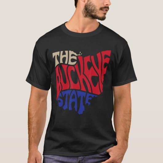 Ohio Oh Us State Shape Motto T-shirt (Voorkant)