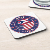Ohio, Ohio t-shirt, Ohio-sticker, telefooncel Bier Onderzetter (Linkerzijde)
