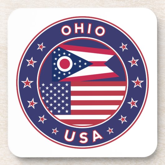 Ohio, Ohio t-shirt, Ohio-sticker, telefooncel Bier Onderzetter (Voorkant)