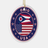 Ohio, Ohio t-shirt, Ohio-sticker, telefooncel Keramisch Ornament (Rechts)