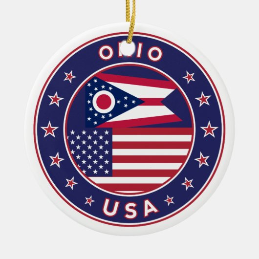 Ohio, Ohio t-shirt, Ohio-sticker, telefooncel Keramisch Ornament (Voorkant)