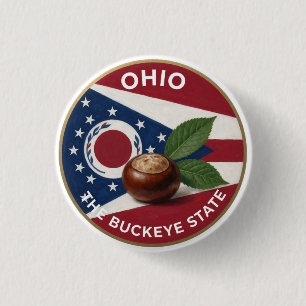Ohio Paardenkastanje Embleem 🌰 Ronde Button 3,2 Cm