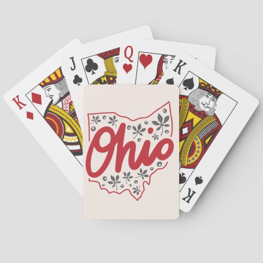 Ohio Paardenkastanje Patroon Pokerkaarten (Achterkant)