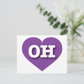 Ohio Paars Heart - Ik hou van OH Briefkaart (Staand voorkant)