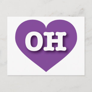 Ohio Paars Heart - Ik hou van OH Briefkaart