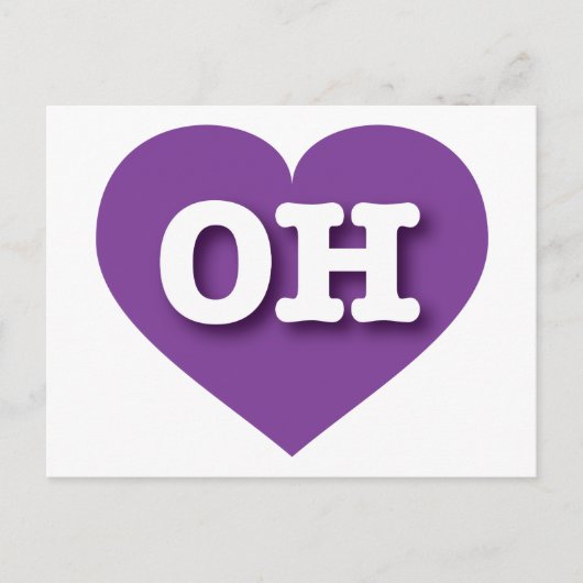 Ohio Paars Heart - Ik hou van OH Briefkaart (Voorkant)