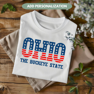 Ohio Patriotic De Buckeye State Custom T-shirt