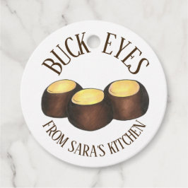 Ohio Peanut Butter Buckeye Snoep Homemade gemaakt  Bedankjes Labels