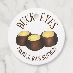 Ohio Peanut Butter Buckeye Snoep Homemade gemaakt  Bedankjes Labels