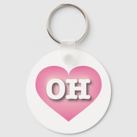 Ohio Pink Fade Heart - Ik hou van OH Sleutelhanger (Voorkant)
