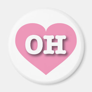 Ohio Pink Heart - Ik hou van OH Magneet
