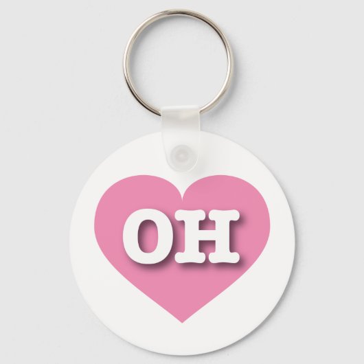 Ohio Pink Heart - Ik hou van OH Sleutelhanger (Voorkant)
