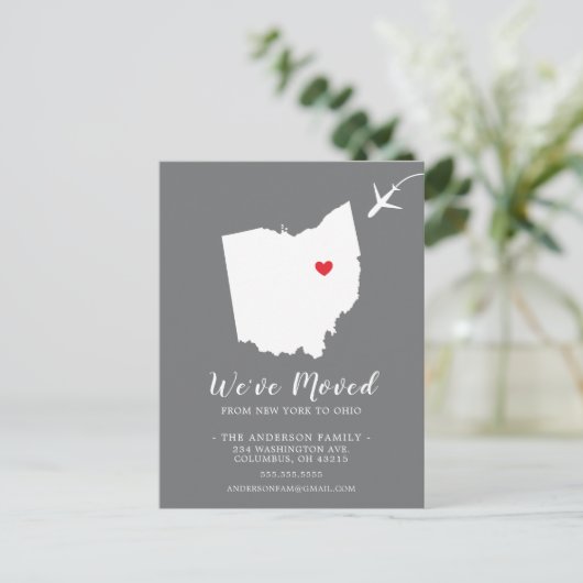 OHIO-postkaart van de staat die de aankondiging ve Briefkaart (Staand voorkant)