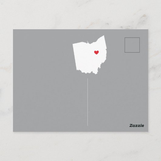 OHIO-postkaart van de staat die de aankondiging ve Briefkaart (Achterkant)