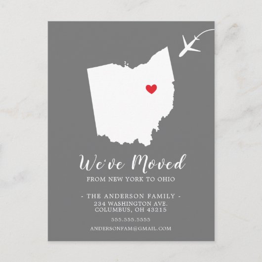 OHIO-postkaart van de staat die de aankondiging ve Briefkaart (Voorkant)