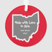 Ohio Pride Christmas Cardinal en Buckeye Ornament (achterkant)