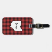 Ohio | Red & Black Buffalo Plaid Home State Bagagelabel (Voorkant horizontaal)