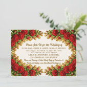 Ohio Red Carnation Wedding Invitation Save The Date (Staand voorkant)