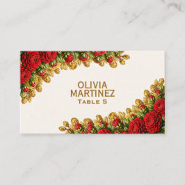 Ohio Red Carnation Wedding Place Card Plaatskaartje
