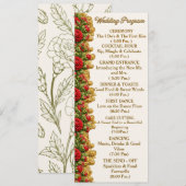 Ohio Red Carnation Wedding Program Card Programmakaart (Voorkant / Achterkant)