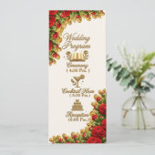 Ohio Red Carnation Wedding Program Card Programmakaart (Staand voorkant)