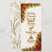 Ohio Red Carnation Wedding Program Card Programmakaart (Voorkant / Achterkant)