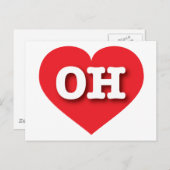 Ohio Red Heart - Ik hou van OH Briefkaart (Voorkant / Achterkant)