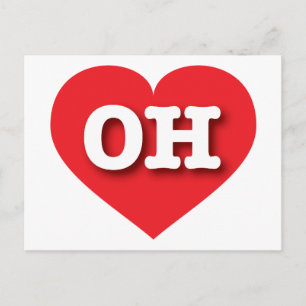 Ohio Red Heart - Ik hou van OH Briefkaart