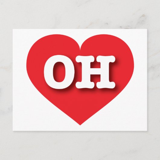 Ohio Red Heart - Ik hou van OH Briefkaart (Voorkant)