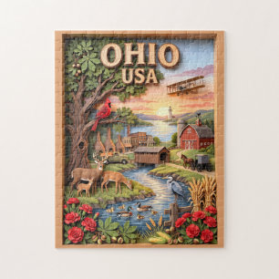 Ohio Reis 3D Gelaagde Landschap Wilde Dieren Zonso Legpuzzel