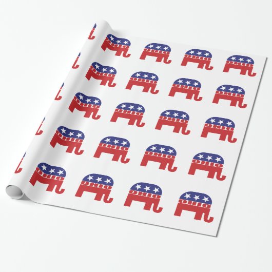 Ohio Republican Elephant Cadeaupapier (Uitgerold)