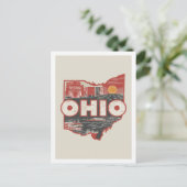 Ohio Retro Travel Design Iconische Verenigde State Briefkaart (Staand voorkant)