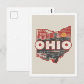 Ohio Retro Travel Design Iconische Verenigde State Briefkaart (Voorkant / Achterkant)