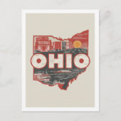 Ohio Retro Travel Design Iconische Verenigde State Briefkaart (Voorkant)