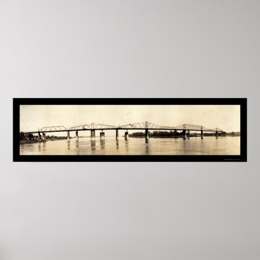 Ohio River Bridge Foto 1911 Poster (Voorkant)