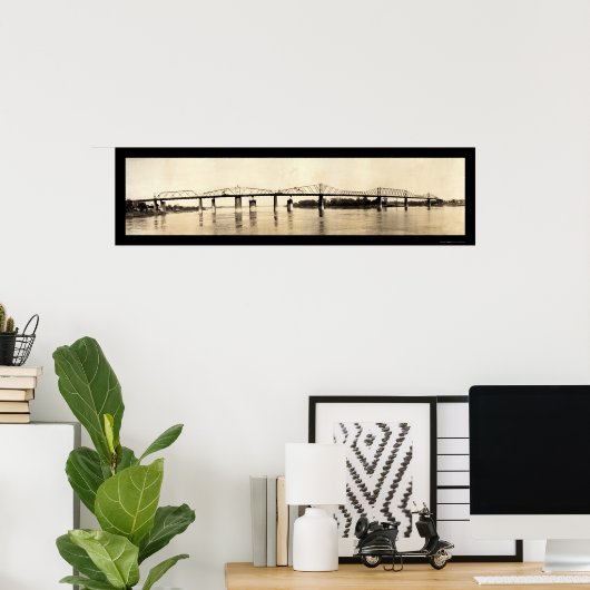 Ohio River Bridge Foto 1911 Poster (Thuiskantoor)