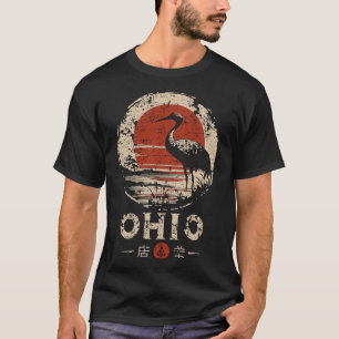 Ohio River Ukiyo-e Heartland Herfstlandschap T-shirt