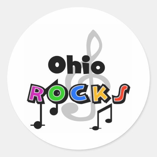 Ohio Rocks Ronde Sticker (Voorkant)