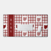 Ohio Rode Gingham Bureaumat (Keyboard & Muis)